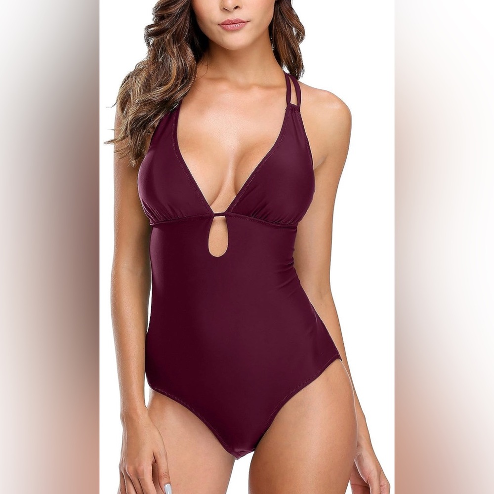 SOCIALA Sexy Strappy Back Monokini Swimsuit
